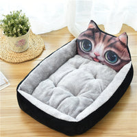 HKM-5427645 Warm Cozy Cartoon Doghouse Bed for Cats and Dogs in 7 Colors, Soft Velvet and Rebound PP Cotton