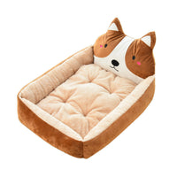 HKM-5427645 Warm Cozy Cartoon Doghouse Bed for Cats and Dogs in 7 Colors, Soft Velvet and Rebound PP Cotton