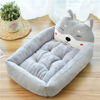 HKM-5427645 Warm Cozy Cartoon Doghouse Bed for Cats and Dogs in 7 Colors, Soft Velvet and Rebound PP Cotton