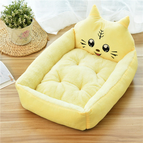HKM-5427645 Warm Cozy Cartoon Doghouse Bed for Cats and Dogs in 7 Colors, Soft Velvet and Rebound PP Cotton