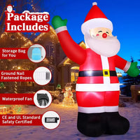 HKM-542803 Inflatable Santa Claus Decoration for Outdoor Christmas Celebrations - Waterproof Polyester, 19x25 cm