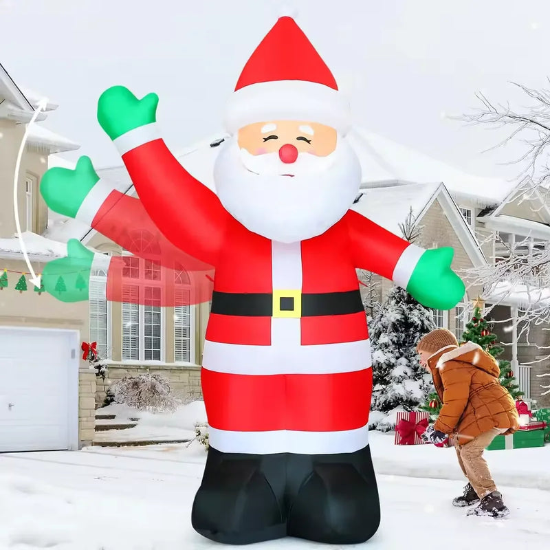 HKM-542803 Inflatable Santa Claus Decoration for Outdoor Christmas Celebrations - Waterproof Polyester, 19x25 cm