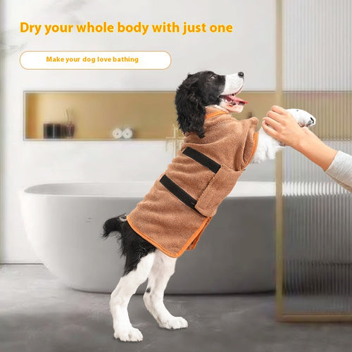 HKM-5428669 Dog Robe and Cat Bath Towel in Multiple Colors and Sizes
