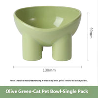 HKM-5429181 Elevated Double Pet Bowl for Cats - Neck Protection, Anti-Tumble Design, Available in Four Color Options