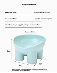 HKM-5429181 Elevated Double Pet Bowl for Cats - Neck Protection, Anti-Tumble Design, Available in Four Color Options