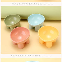HKM-5429181 Elevated Double Pet Bowl for Cats - Neck Protection, Anti-Tumble Design, Available in Four Color Options