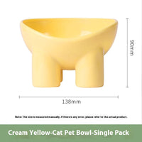 HKM-5429181 Elevated Double Pet Bowl for Cats - Neck Protection, Anti-Tumble Design, Available in Four Color Options