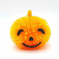HKM-542995 Halloween Light-Up Pumpkin Puffer Ball - Soft Stress Toy for Ages 5 and Up, PVC Material