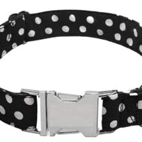 HKM-5430973 Durable Polyester Dog Collar with Adjustable Fit and Alloy Metal Accents