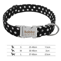 HKM-5430973 Durable Polyester Dog Collar with Adjustable Fit and Alloy Metal Accents