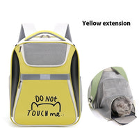 HKM-5431229 Portable Expandable Cat Backpack with Contrast Color Design, Medium Soft PVC Oxford Material