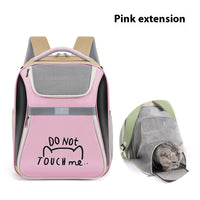 HKM-5431229 Portable Expandable Cat Backpack with Contrast Color Design, Medium Soft PVC Oxford Material