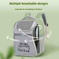 HKM-5431229 Portable Expandable Cat Backpack with Contrast Color Design, Medium Soft PVC Oxford Material