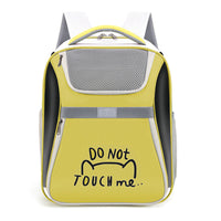 HKM-5431229 Portable Expandable Cat Backpack with Contrast Color Design, Medium Soft PVC Oxford Material