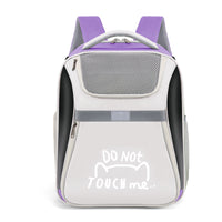 HKM-5431229 Portable Expandable Cat Backpack with Contrast Color Design, Medium Soft PVC Oxford Material