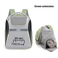 HKM-5431229 Portable Expandable Cat Backpack with Contrast Color Design, Medium Soft PVC Oxford Material