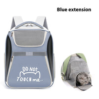 HKM-5431229 Portable Expandable Cat Backpack with Contrast Color Design, Medium Soft PVC Oxford Material