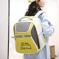 HKM-5431229 Portable Expandable Cat Backpack with Contrast Color Design, Medium Soft PVC Oxford Material