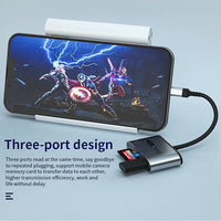 HKM-543251 Multi-Function 8-Pin SD TF Card Reader USB 3.0 OTG Connection Kit for iPhone and iPad