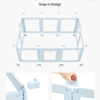 HKM-5432637 Transparent Whelping Box Playpen for Large Dogs - 76x49x30 Inch Easy Assembly Design