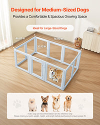 HKM-5432637 Transparent Whelping Box Playpen for Large Dogs - 76x49x30 Inch Easy Assembly Design