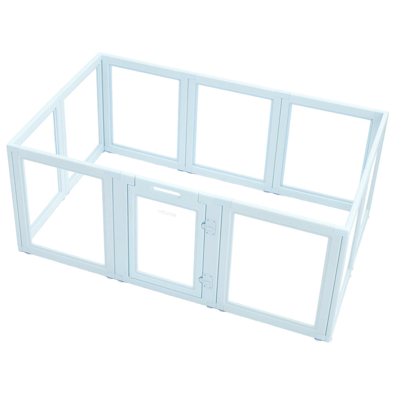 HKM-5432637 Transparent Whelping Box Playpen for Large Dogs - 76x49x30 Inch Easy Assembly Design