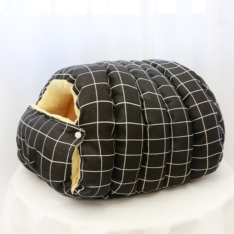 HKM-5433021 Cozy Semi-Enclosed Cat Nest Sleeping Bag with Removable Washable Cover in Various Colors