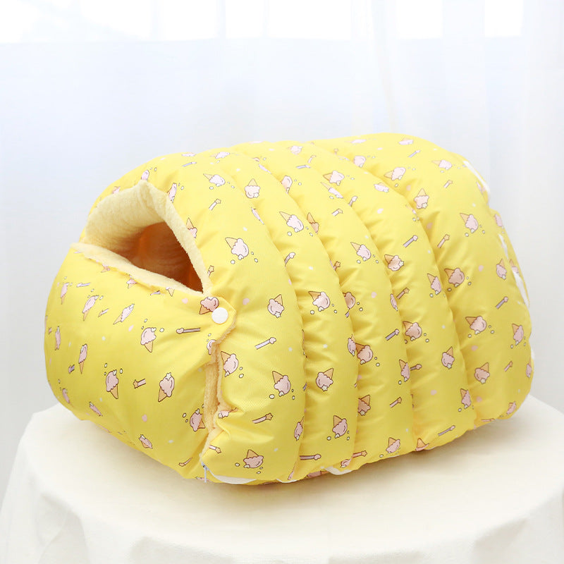 HKM-5433021 Cozy Semi-Enclosed Cat Nest Sleeping Bag with Removable Washable Cover in Various Colors