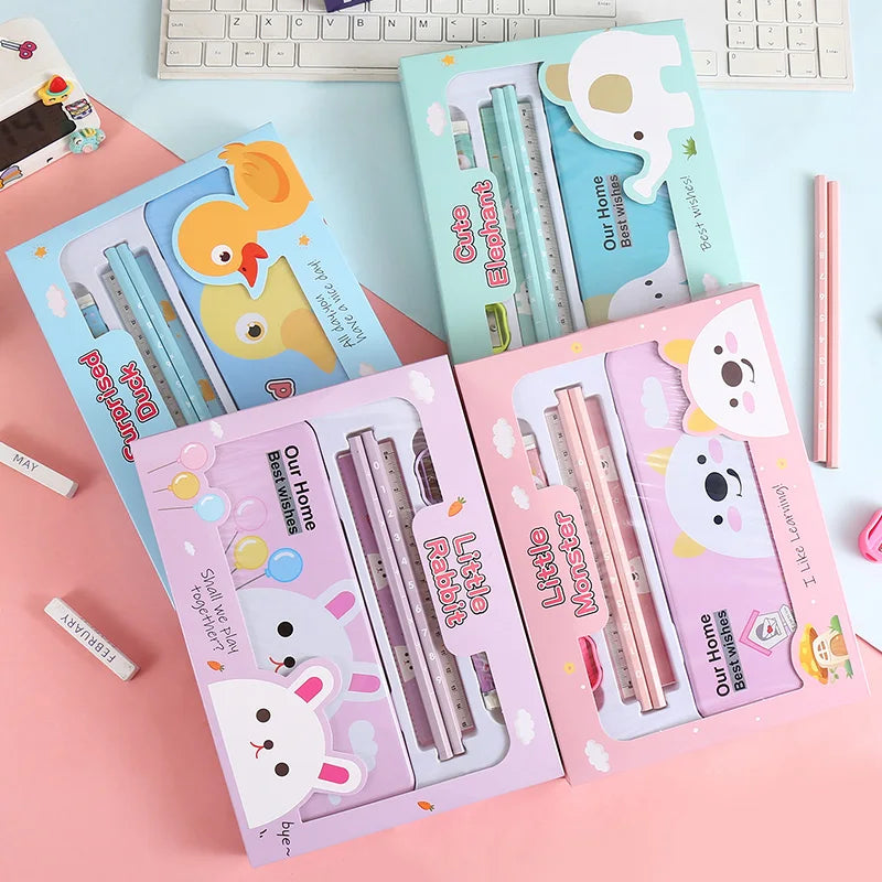 HKM-543315 Children's Back to School Stationery Set with Pencil, Ruler and Eraser