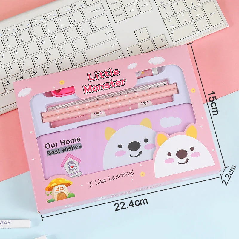 HKM-543315 Children's Back to School Stationery Set with Pencil, Ruler and Eraser