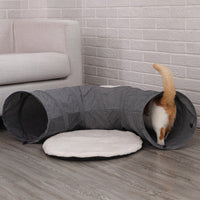 HKM-5434045 Cozy Cat Cave Tunnel House for All Seasons ¨C Plush Velvet Tent for Play and Sleep