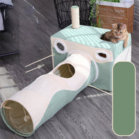 HKM-5434045 Cozy Cat Cave Tunnel House for All Seasons ¨C Plush Velvet Tent for Play and Sleep