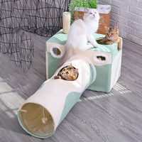 HKM-5434045 Cozy Cat Cave Tunnel House for All Seasons ¨C Plush Velvet Tent for Play and Sleep