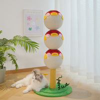 HKM-5434941 Puffer Fish-Shaped Multi-Tier Cat Climbing Frame with Scratching Post and Interactive Toys