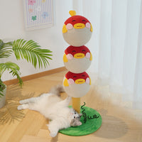 HKM-5434941 Puffer Fish-Shaped Multi-Tier Cat Climbing Frame with Scratching Post and Interactive Toys