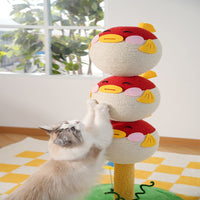 HKM-5434941 Puffer Fish-Shaped Multi-Tier Cat Climbing Frame with Scratching Post and Interactive Toys