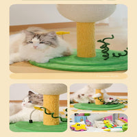 HKM-5434941 Puffer Fish-Shaped Multi-Tier Cat Climbing Frame with Scratching Post and Interactive Toys