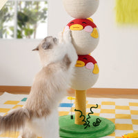 HKM-5434941 Puffer Fish-Shaped Multi-Tier Cat Climbing Frame with Scratching Post and Interactive Toys