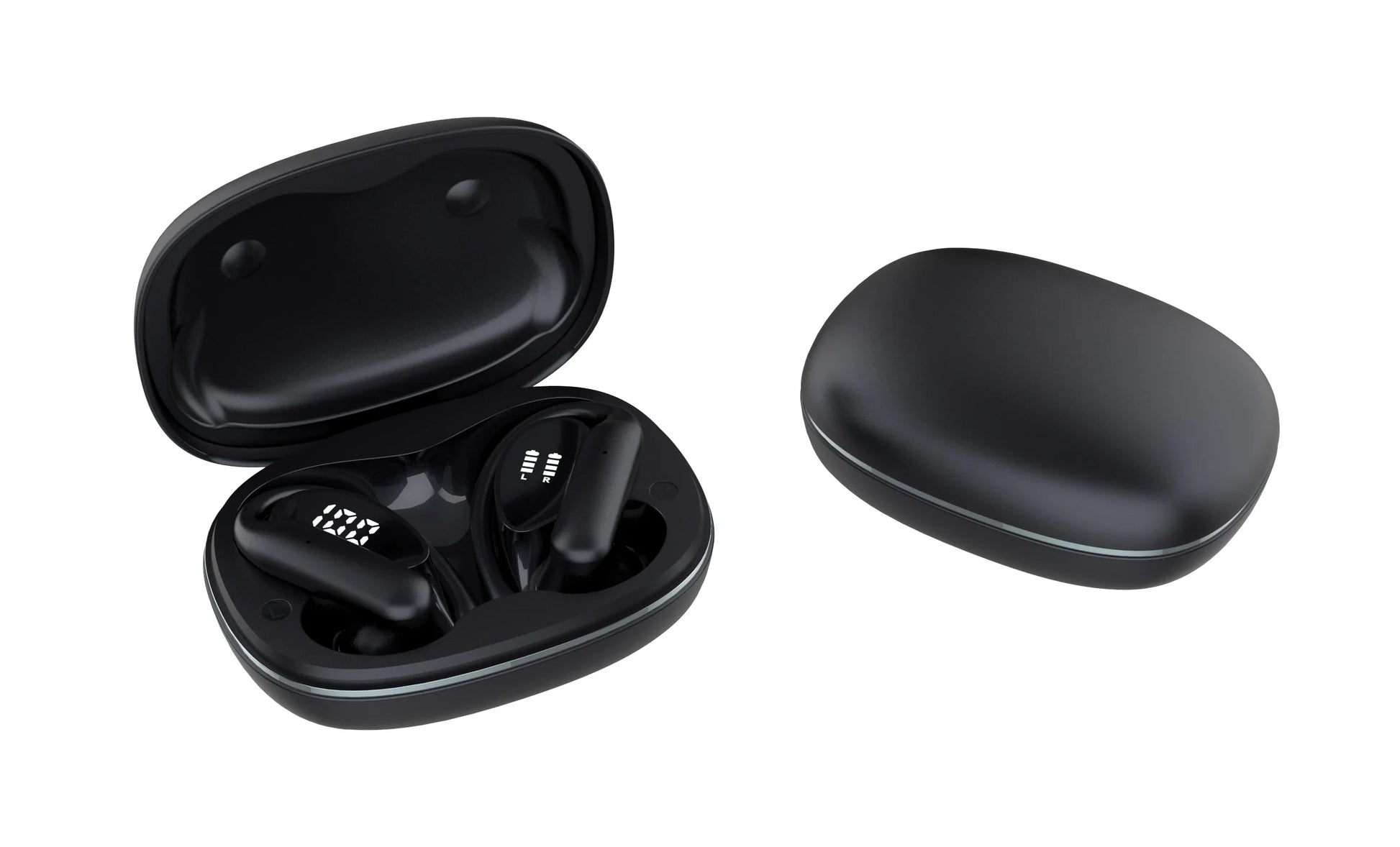 HKM-543507 True Wireless Stereo Earbuds with Active Noise Cancellation, HiFi Deep Bass, Waterproof Design, and LED Digital Display