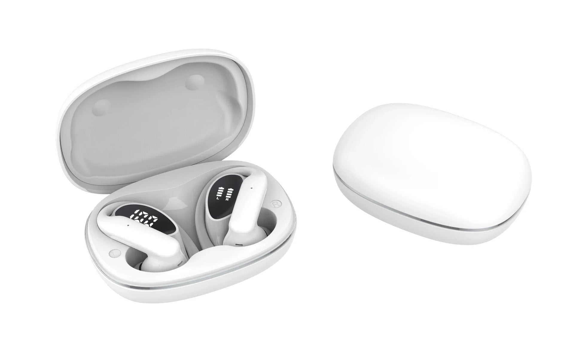 HKM-543507 True Wireless Stereo Earbuds with Active Noise Cancellation, HiFi Deep Bass, Waterproof Design, and LED Digital Display