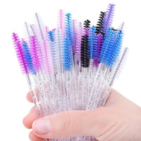 HKM-543571 Crystal Acrylic Eyelash Brush with Nylon Bristles - Multiple Color Options Available