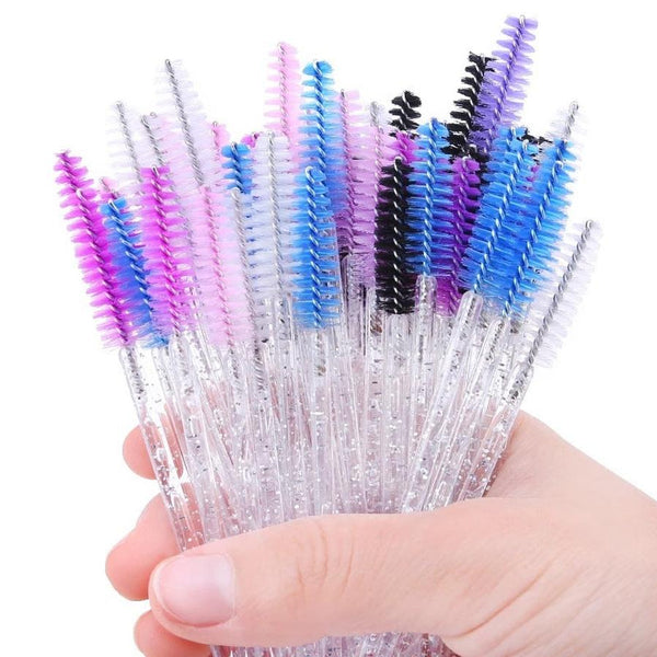 HKM-543571 Crystal Acrylic Eyelash Brush with Nylon Bristles - Multiple Color Options Available
