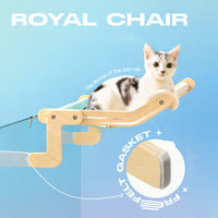 HKM-5436349 Hanging Cat Hammock for Windowsill - Wooden Multi-layer Plywood, Cotton Canvas, Stainless Steel Hardware