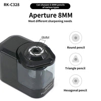 HKM-543635 Automatic Pencil Sharpener with Helical Steel Blade for Safe Use by Students, Artists, and Adults