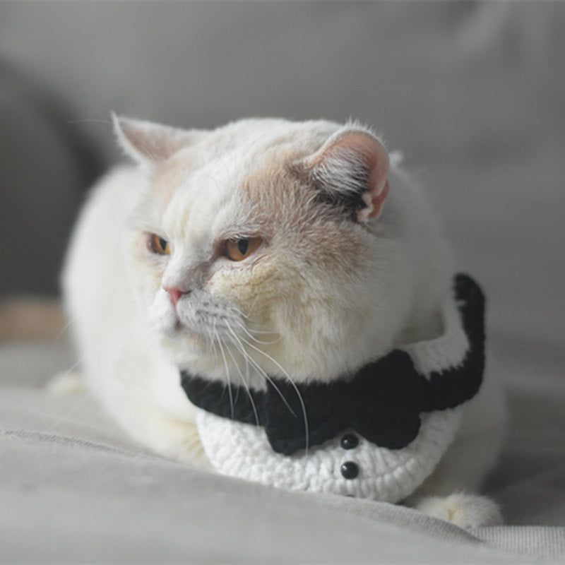 HKM-5436989 Gentleman Cat Scarf & Top Hat Set for Small Pets - Size S & M Available