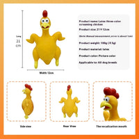 HKM-5437373 Bite-Resistant Latex Chicken Sound Toy for Dogs - Available in Orange, Yellow, and Brown