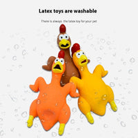 HKM-5437373 Bite-Resistant Latex Chicken Sound Toy for Dogs - Available in Orange, Yellow, and Brown