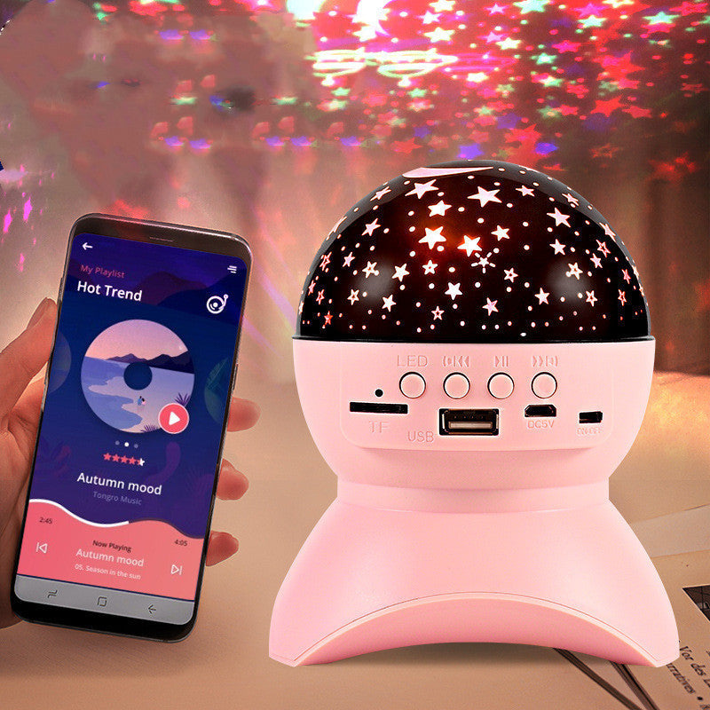 HKM-543827 Bluetooth Colorful LED Projector Speakers with Voice Prompt and 6-Hour Battery Life