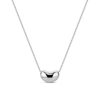 HKM-543891 S925 Sterling Silver Coffee Bean Pendant 18K Gold Plated Summer Simple Link Chain Necklace Jewelry for Women