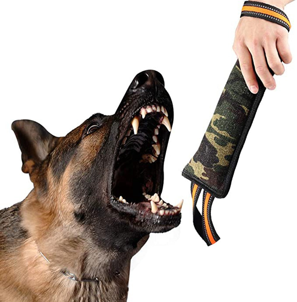 HKM-5439549 Reflective Jute Dog Training Bite Stick with Yellow Edge - 55cm